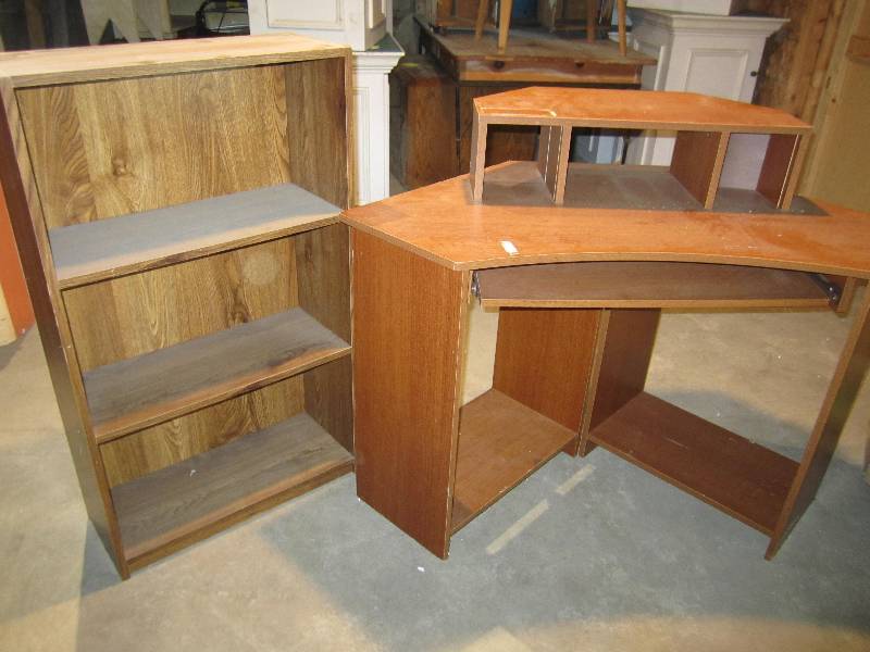 lot 110 image: Bookshelf 24x41 and corner desk 4ft...