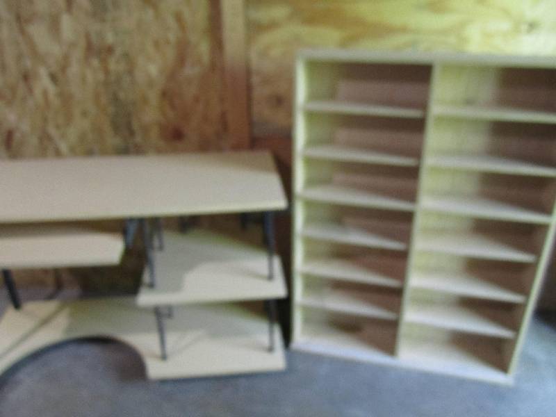 lot 111 image: computer desk 48x20x30  and shelf 4...
