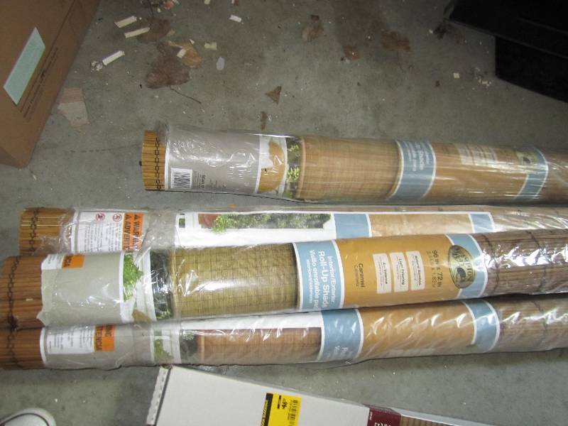 lot 113 image: 5 roll up shades carmel color see p...