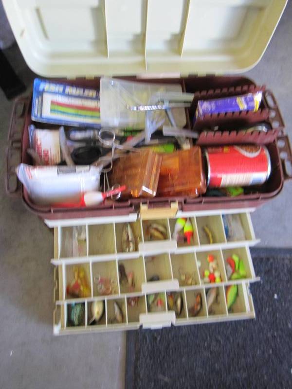 lot 134 image: Tackel box lots of tackel huge valu...
