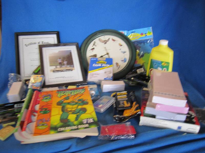 lot 152 image: Box of misc office supplies and mor...