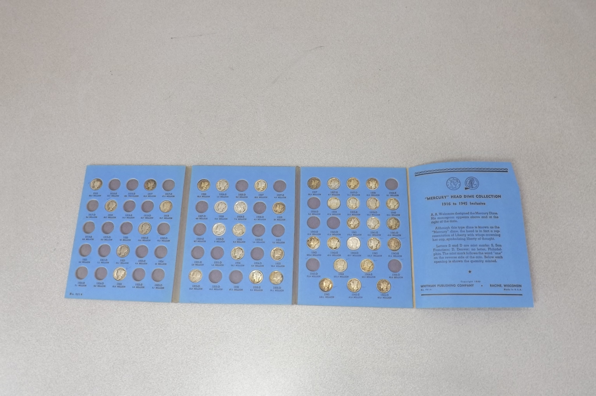 Vintage Pre 1964 US Silver Mercury Head Dime Collection