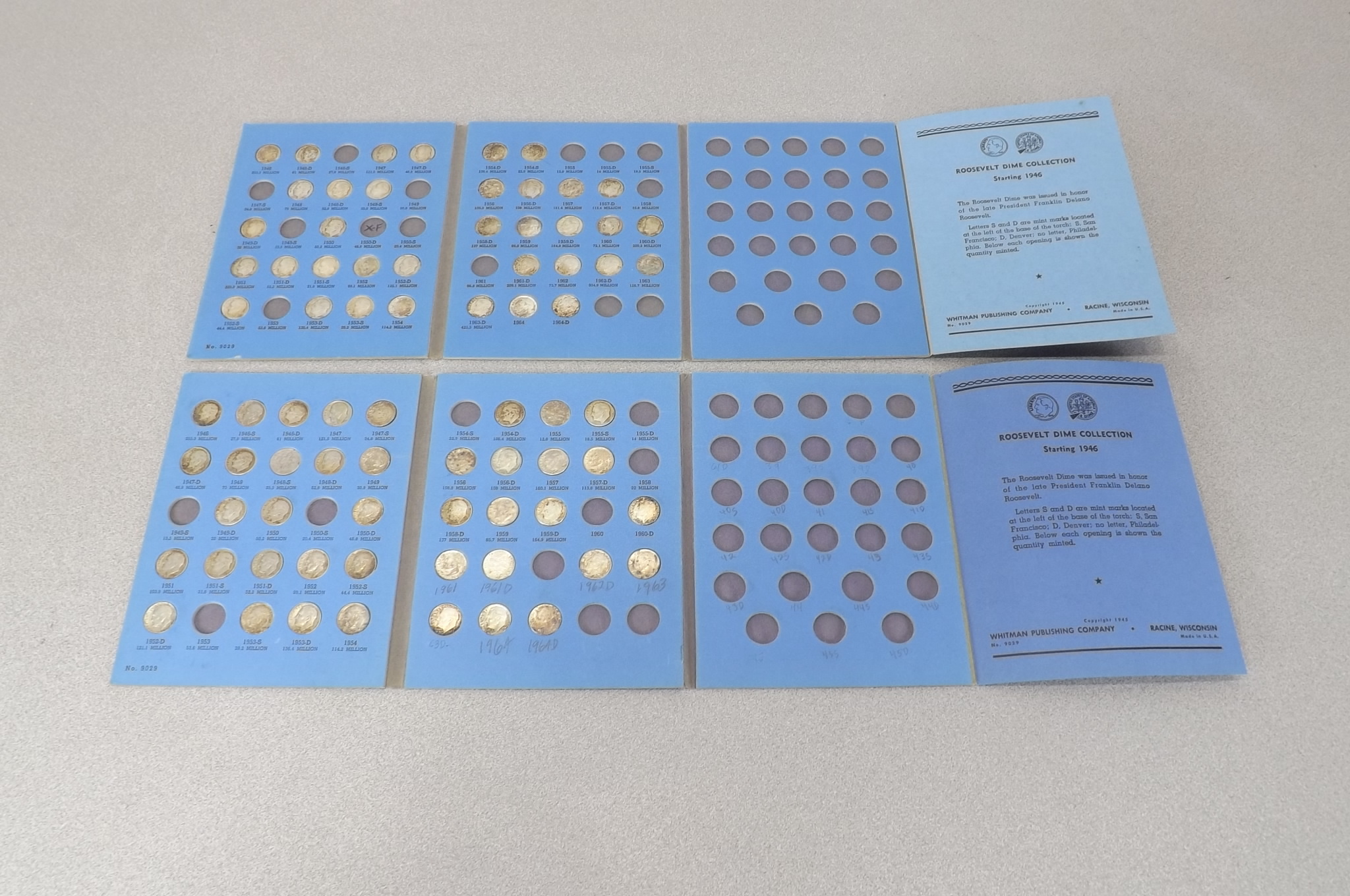 Vintage Pre 1964 US Silver Roosevelt Dime Collection