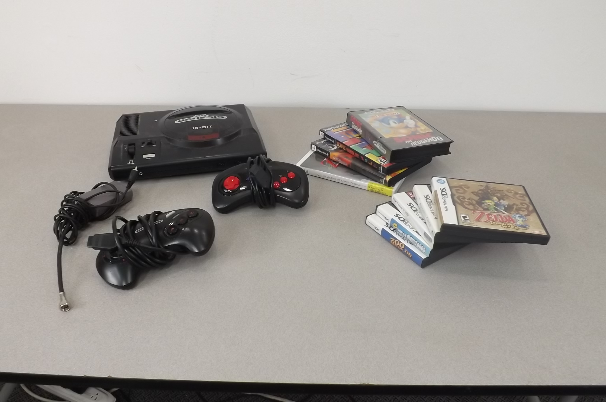 Sega Genesis Console, Controllers, Game Boxes, etc.