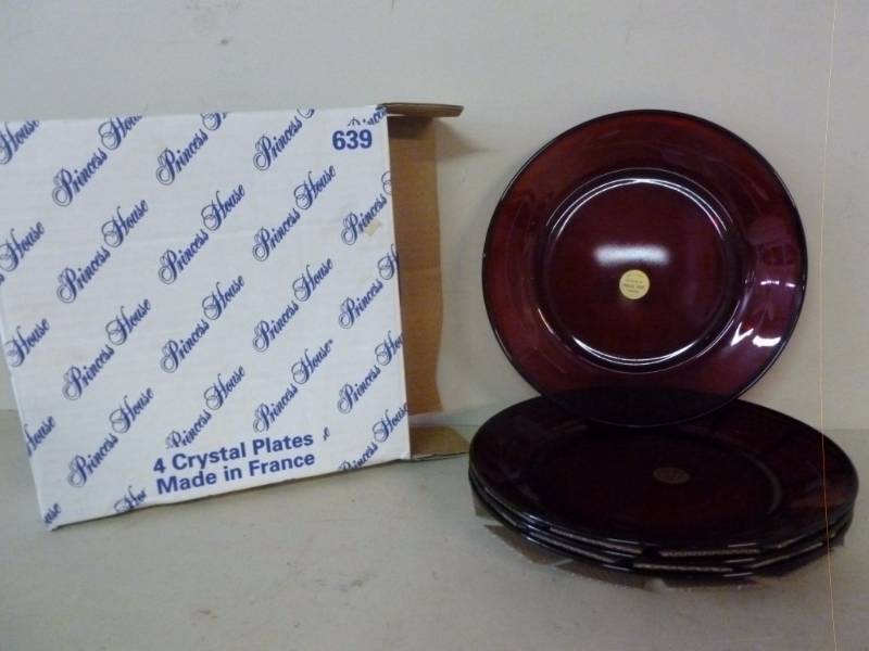 lot 53 image: Ruby Red Crystal Plates