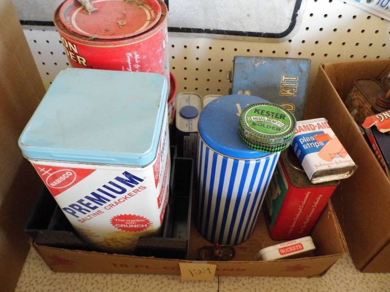 lot 129 image: Saltine & Other Cans