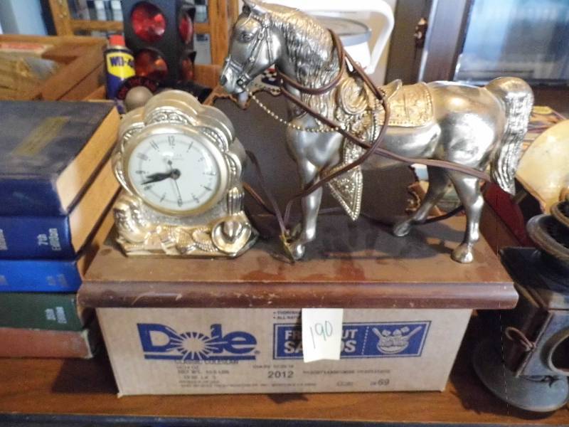 lot 190 image: Horse Clock