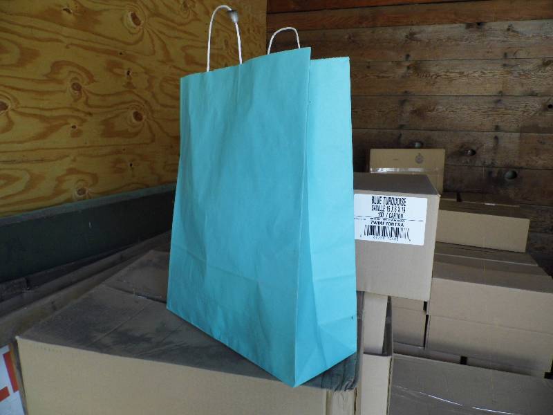 lot 246 image: 100 BlueTurquiose Shopping Bags