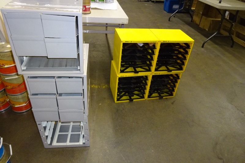 Yellow 5 pull out drawers per case lot of 4 12 34 w x 12 34 w x 10 34 D