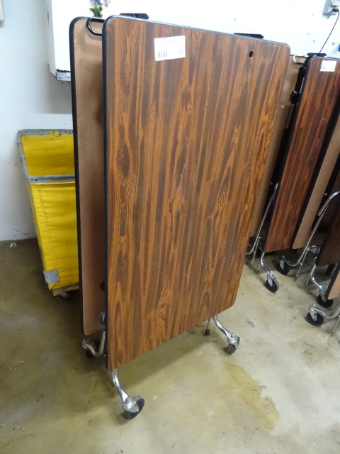 lot 87 image: Fold Up Table on Wheels 96 X 30