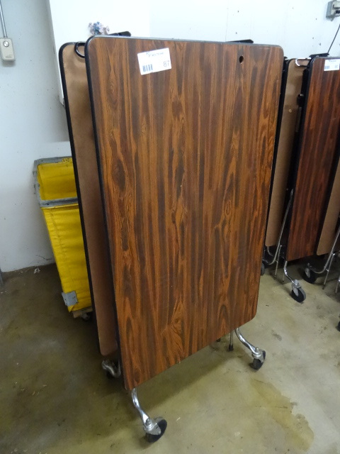 lot 89 image: Fold Up Table on Wheels 96 X 30