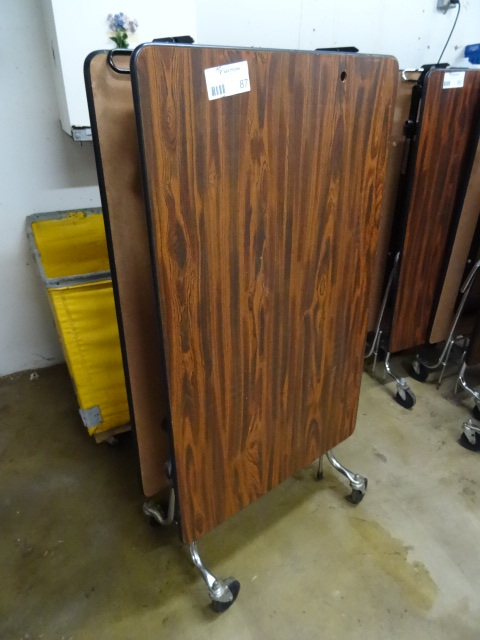 lot 92 image: Fold Up Table on Wheels 96 X 30