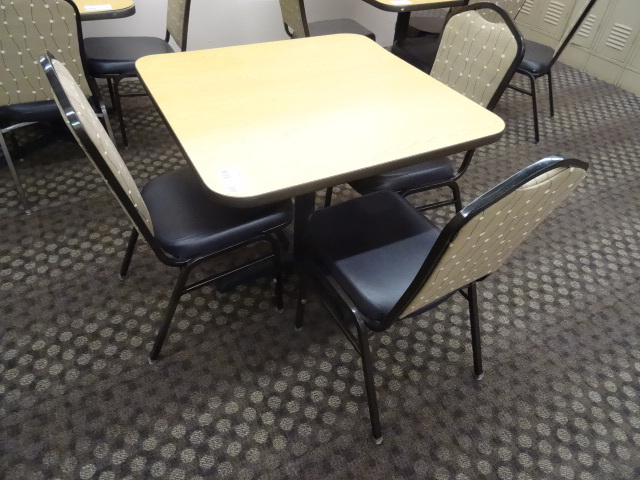 lot 99 image: 36 X 36 X 29 Metal Framed Table