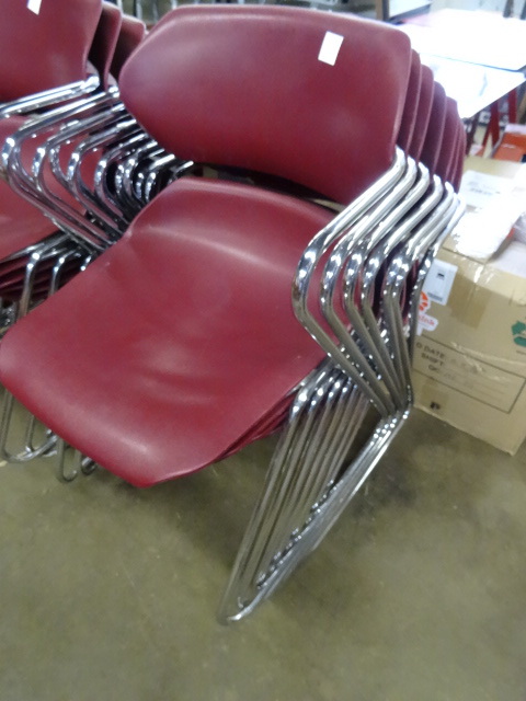 lot 36 image: 7 Metal Framed Stack Chairs