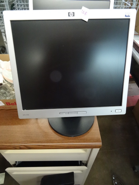 lot 108 image: HP Computer Monitors Qty 2