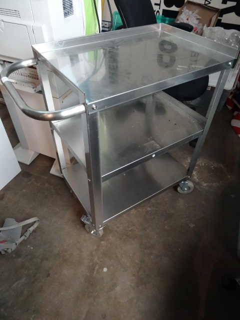 lot 209 image: Stainless 3 Tier Cart 24 X 16 X 33