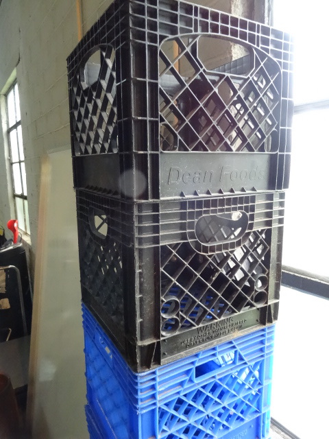 lot 222 image: 7 Plastic Milk Crates