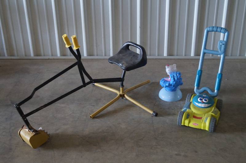 lot 5 image: Childs Sandbox Backhoe & Mower