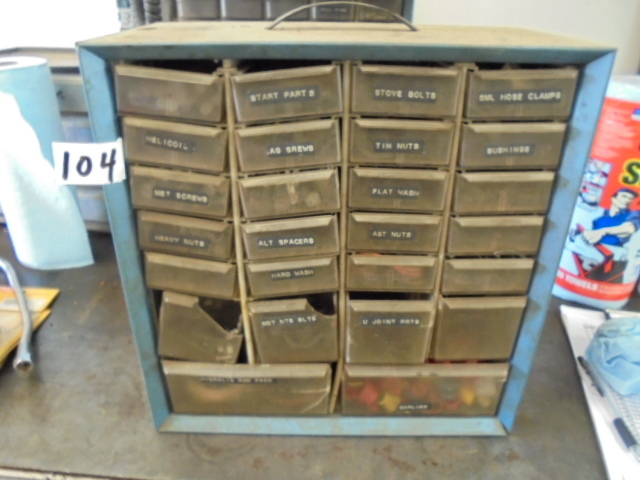 22 Tray Metal Organizer & Contents