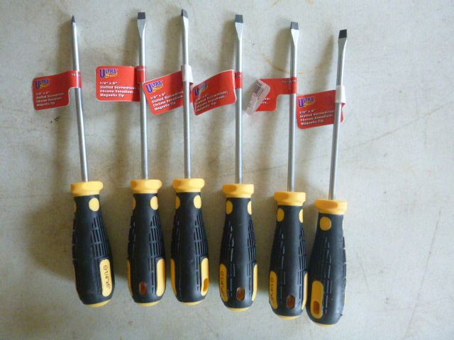 6 Ultra Steel Slotted Screwdrivers