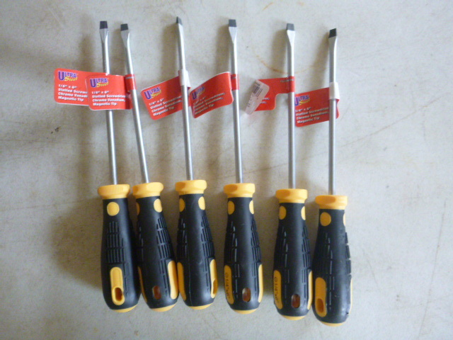 6 Ultra Steel Slotted Screwdrivers