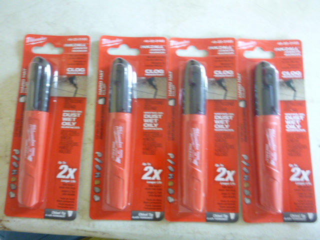 4 Milwaukee Inkzall Chisel Tip Jobsite Markers
