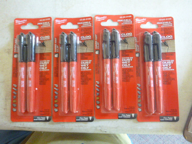 4 - 2 Pack Milwaukee Inkzall Fine Point Jobsite Markers