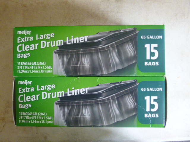2 Boxes of Meijer Extra Large Clear Drum Liners