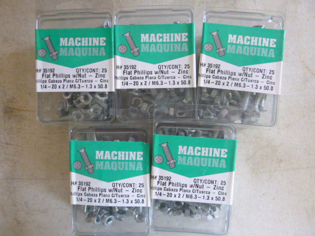 5 Boxes of Flat Phillips with Nut