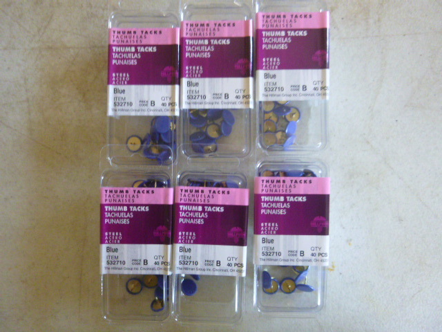 6 Packs of Blue Thumb Tacks