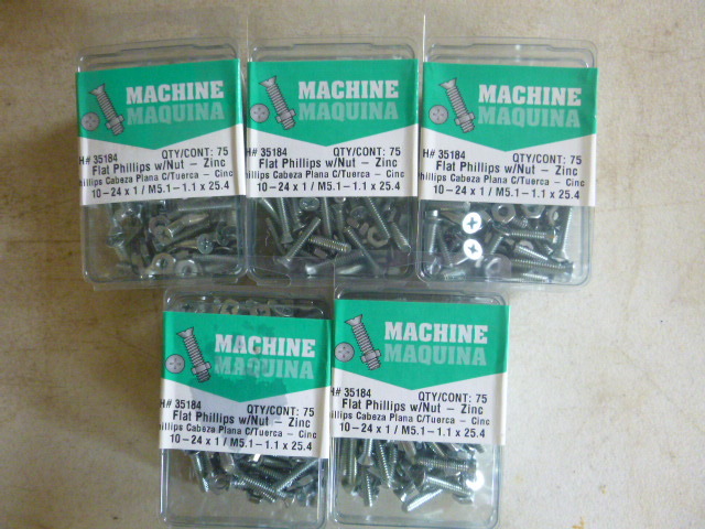 5 Packs of Machine Flat Phillips with Nut