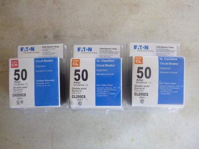 3 Eaton Cutler-Hammer Series Circuit Breakers