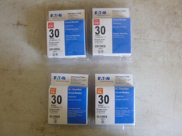 4 Eaton Cutler-Hammer Series Circuit Breakers