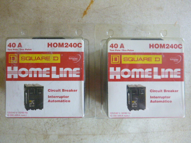 2 Square D Circuit Breakers