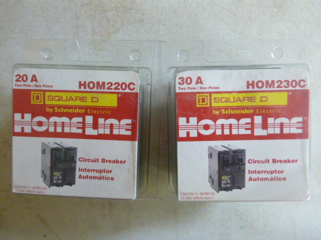 2 Square D Circuit Breakers