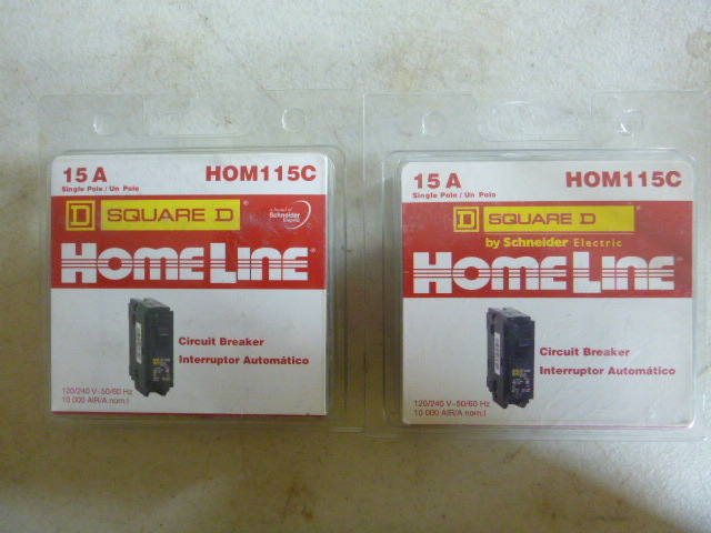 2 Square D Circuit Breakers