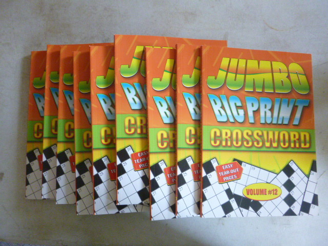 9 Jumbo Big Print Crossword Puzzle Books