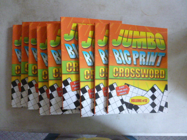 9 Jumbo Big Print Crossword Puzzle Books