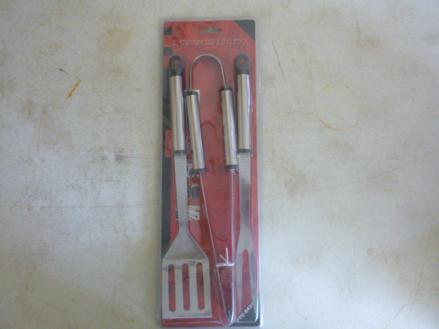 3 Piece Stainless Steel BBQ Set