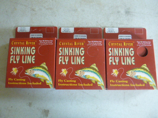 3 Spools of Crystal River Type 3 Sinking Fly Casting Line