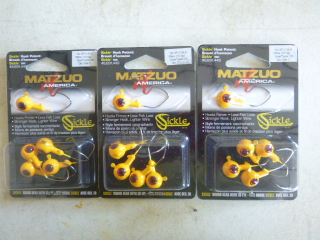 3 Packs of Matzuo Sickle Jigheads
