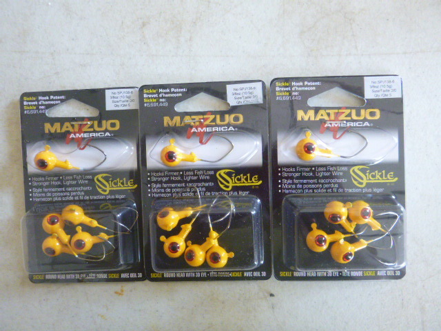 3 Packs of Matzuo Sickle Jigheads