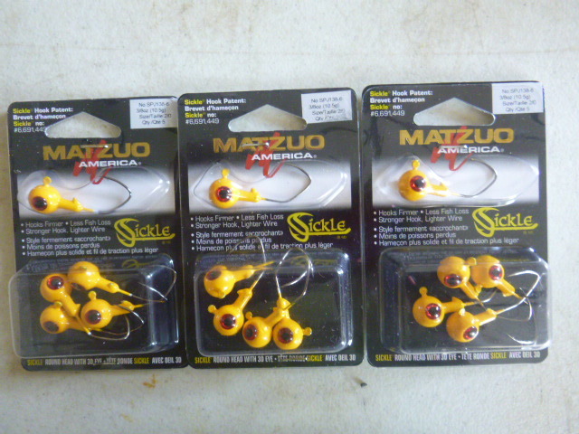 3 Packs of Matzuo Sickle Jigheads
