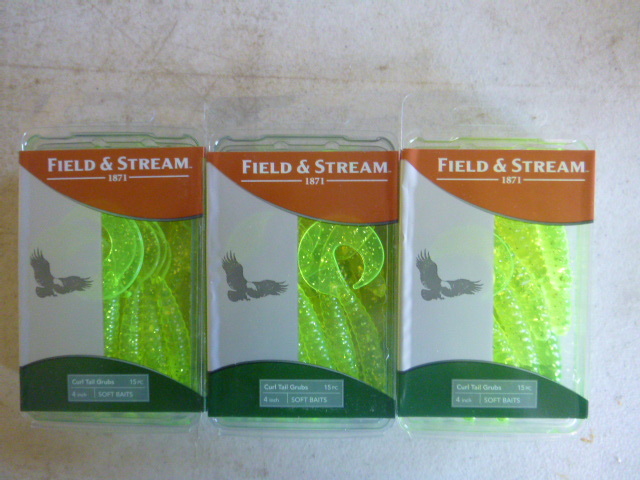 3 Packs of Field & Stream Curl Tail Grubs