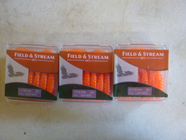 3 Packs of Field & Stream Curl Tail Grubs