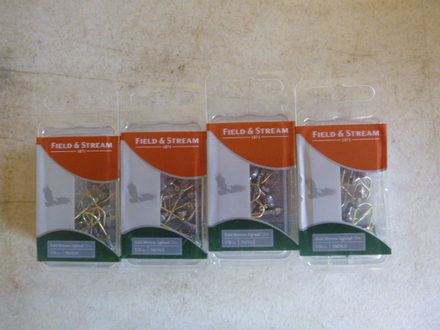 4 Packs of Field & Stream Gold Minnow Jigheads