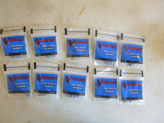 10 Packs of Eagle Claw Egg Sinkers