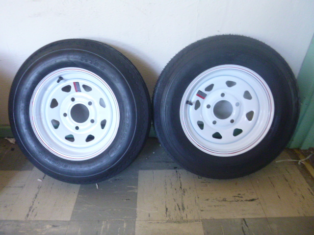 2 NEW Trailer Tires with 5 Hole Rims