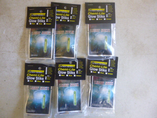 6 Packs of Hi-Tech Fishing Chemi-Lite Glow Sticks