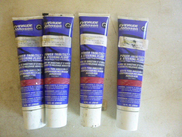 4 Tubes of EvinrudeJohnson Power TrimTiltSteering Fluid